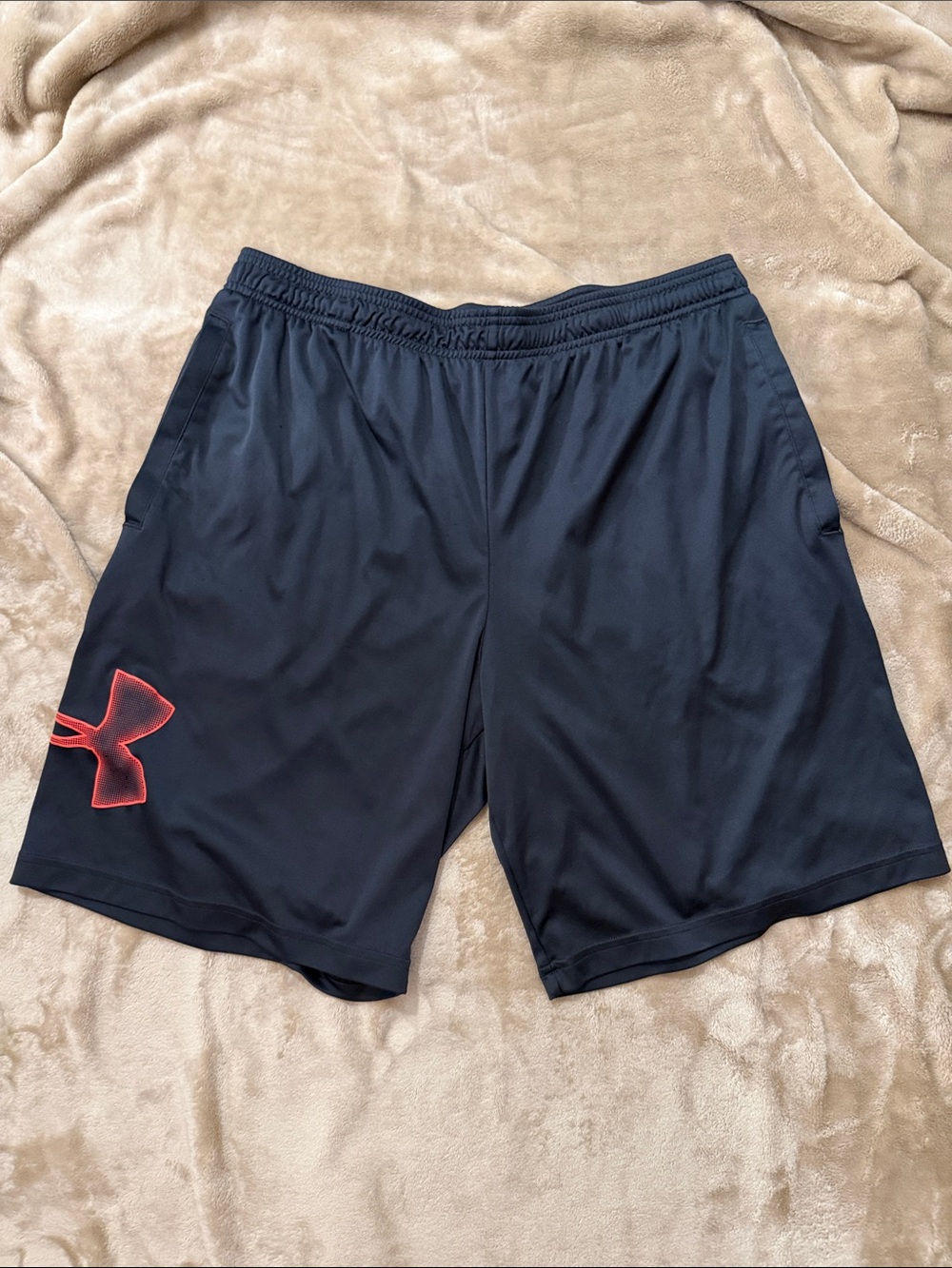 Under Armour Black Men's Athletic Shorts with Red Logo Accent